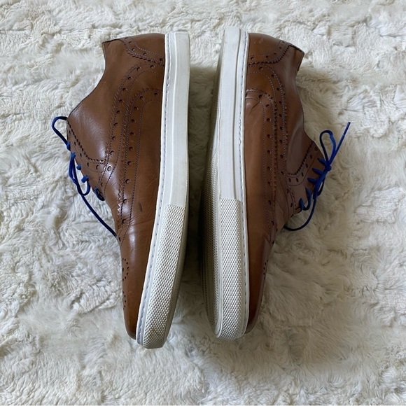 Undandy Men's Size 45 US 11 Brown Leather Oxford Sneakers - Picture 5 of 7